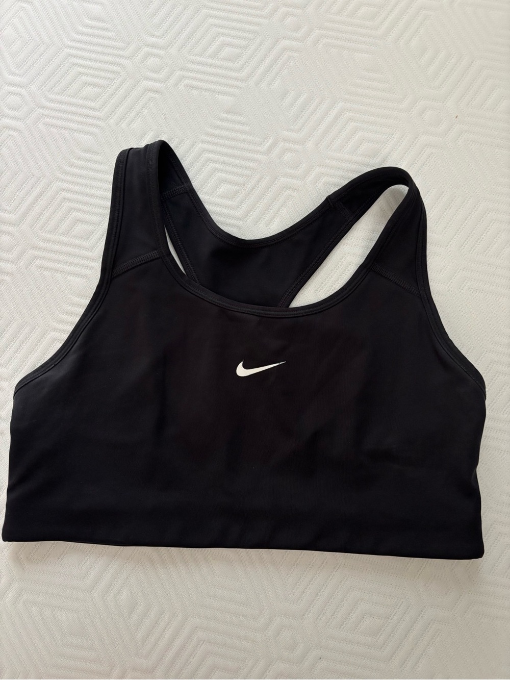 Nike Black Racerback Sports Bra with White Swoosh